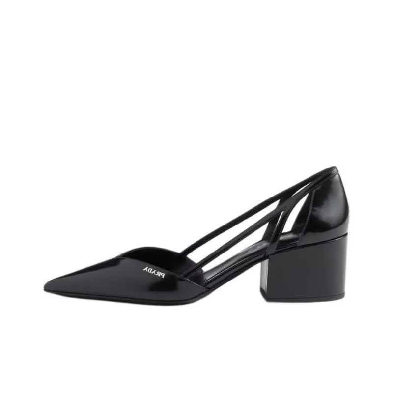 PRADA Chunky Heel High Heels 5.5cm Women's Black-0