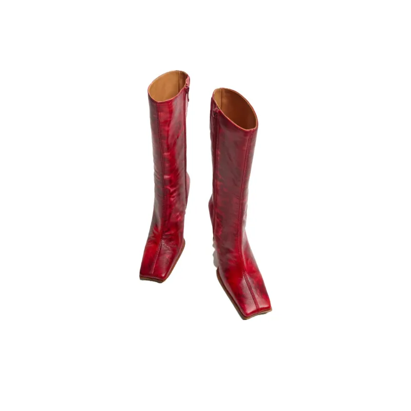 MIISTA Ankle Boots 10cm Women's Red-1