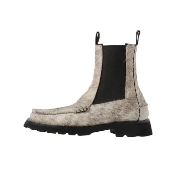 Hereu Short Chelsea Boots 3cm Women's White Gray