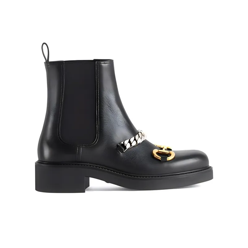 GUCCI Horsebit-detail Ankle Boots-1
