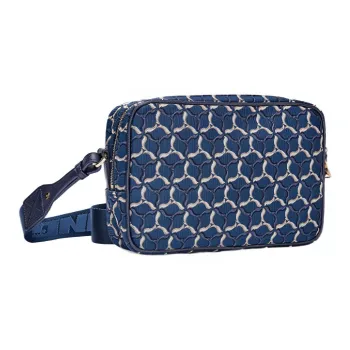 LI-NING 1990 Cow Leather Camera Bags Small Square Bag Shoulder Bag Crossbody Bag Regular Unisex Blue