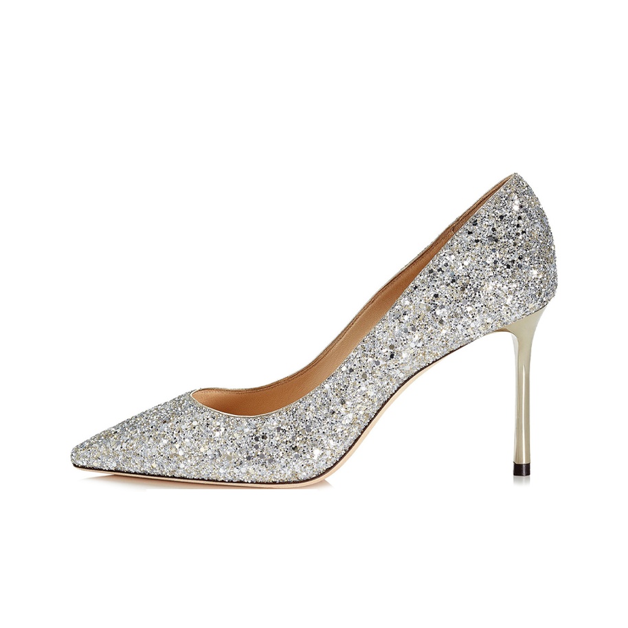 【2024】お歳暮・冬ギフト Slim ROMY Choo Jimmy Heel Original Silver Women's Heels High トップス