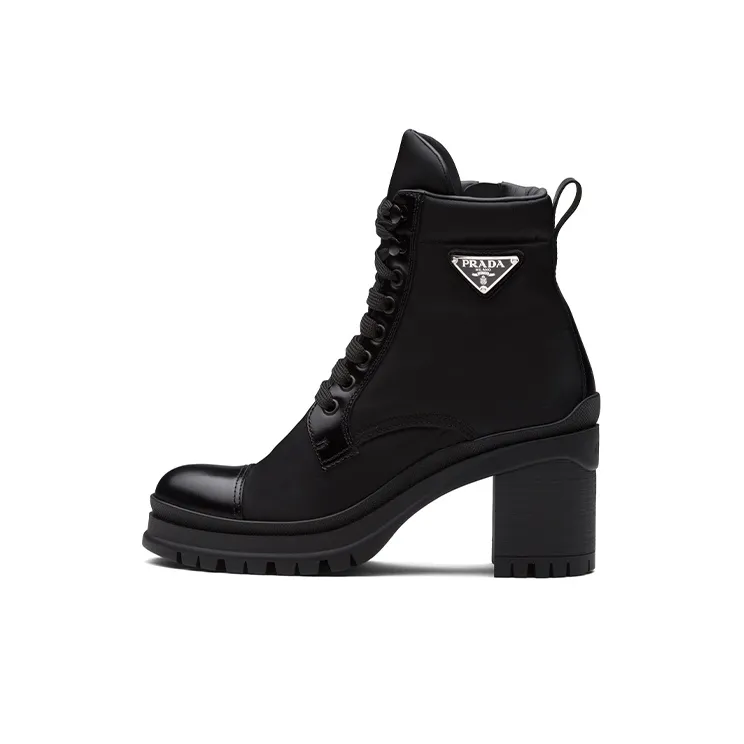 PRADA 55mm Laced Booties Black Nylon Women's-0