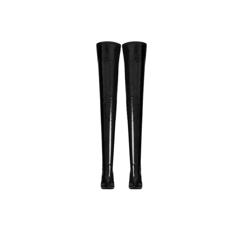 SAINT LAURENT Aylah Knee high Boots 11cm Women's Black-3