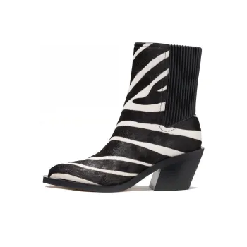 COACH Prestyn Bootie Ankle Boots 6.3cm Women's Black White