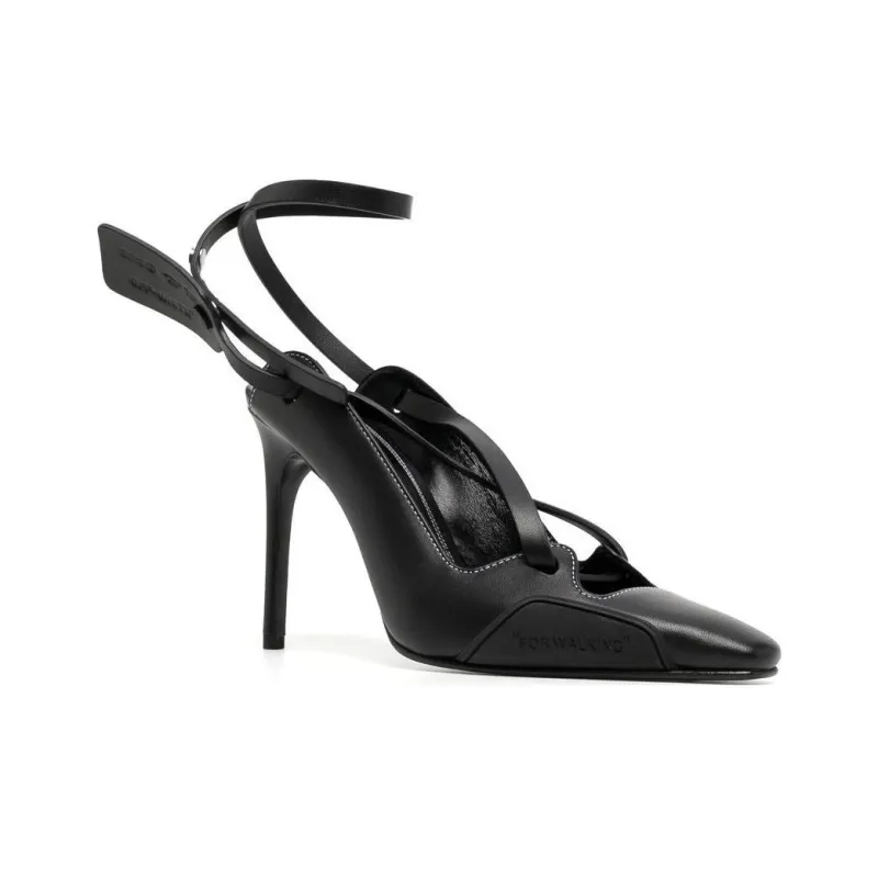 OFF-WHITE Slim Heel High Heels 11cm Women's Black-1