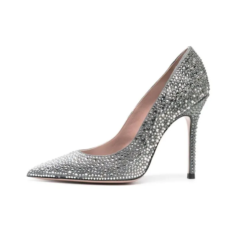 Gedebe 110mm Crystal embellished Leather Pumps-0