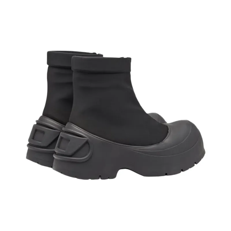 DIESEL OVAL D Series Ankle Boots Men's Black-4