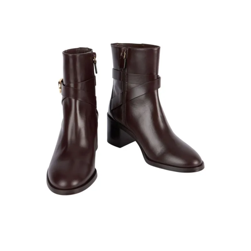 Stuart Weitzman/SW Esme Ankle Boots 6cm Women's Red Brown-3