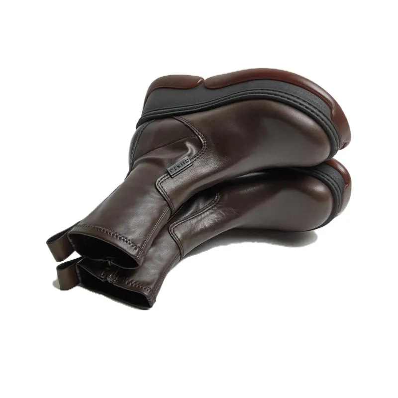 MIISTA Ankle Boots 7cm Women's Brown-3