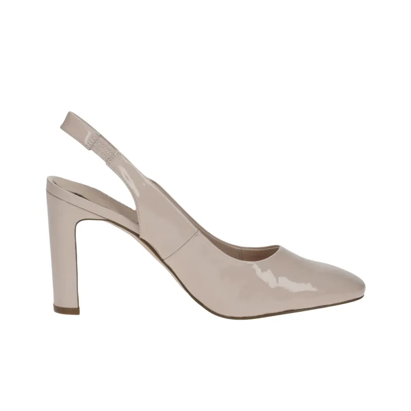 CAPRICE Twiggy Chunky Heel High Heels 8.5cm Women's Beige-1