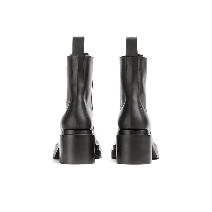 Bottega Veneta Lug Short Martin Boots 7cm Women's Black-4