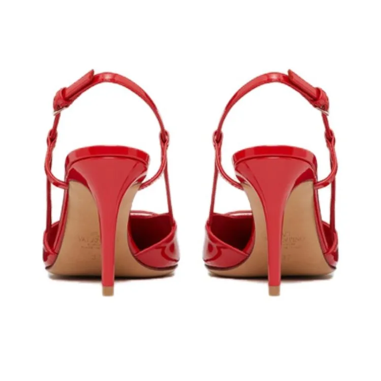 Valentino VLogo Signature GARAVANI Slim Heel High Heels 8cm Women's True Red-3