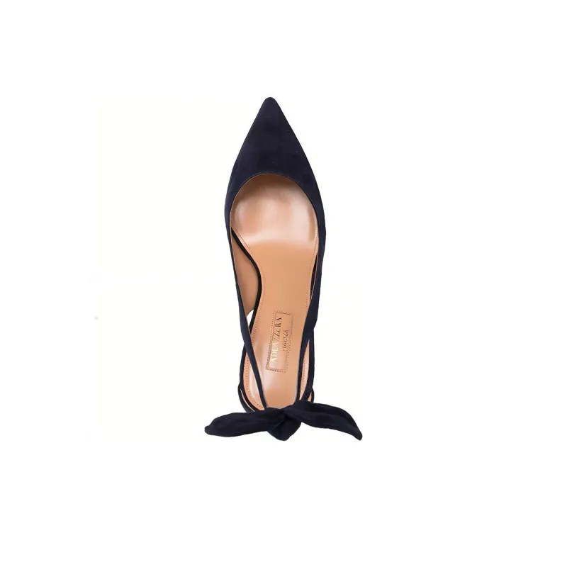 AQUAZZURA Deneuve High Heels 8.5cm Women's Marine Blue-4