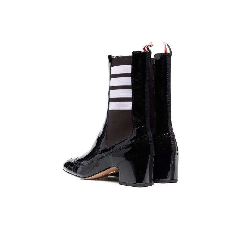THOM BROWNE Four-bar Stripe Ankle Boots-3