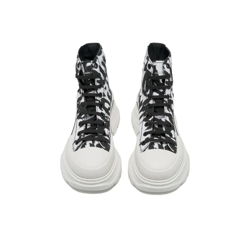 Alexander McQueen Graffiti Tread Slick Boot White Black-2