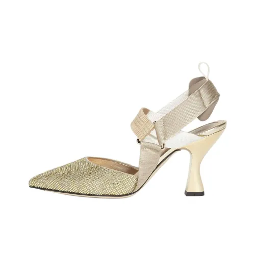FENDI Colibri Slim Heel High Heels Women's Champagne