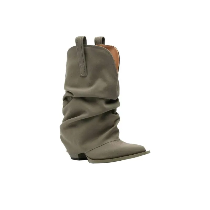 R13 STIEFEL Ankle Boots Women's Olive Green-2