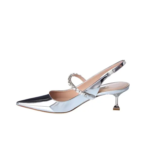 miu Shoes miu Shoes Slim Heel High Heels Women's Silver