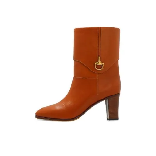 GUCCI Elizabeth Ankle Boots 8cm Women's Brown