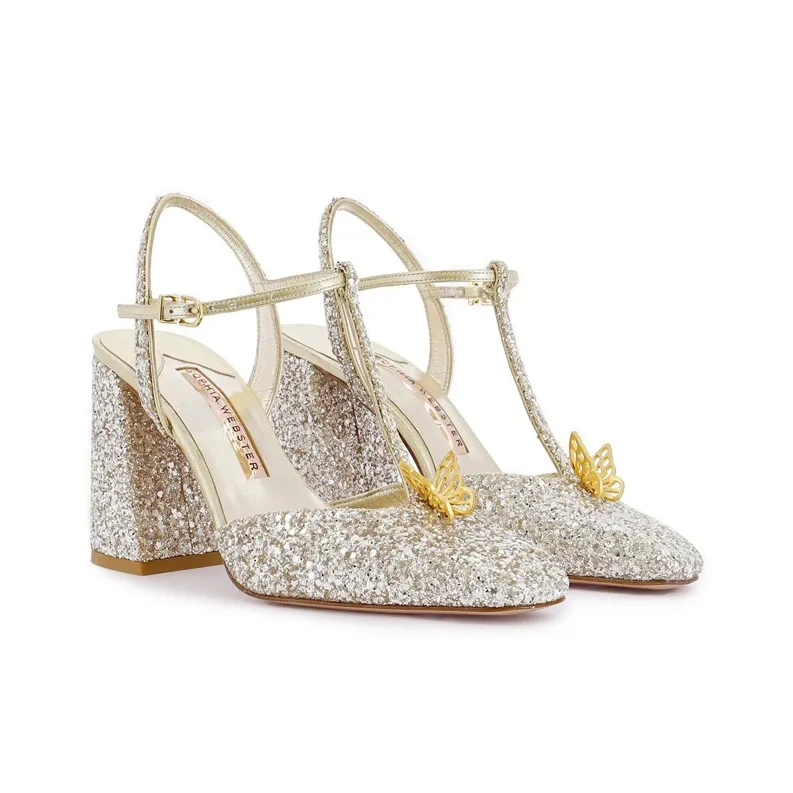 Sophia Webster Chunky Heel High Heels 8.5cm Women's Gold-3