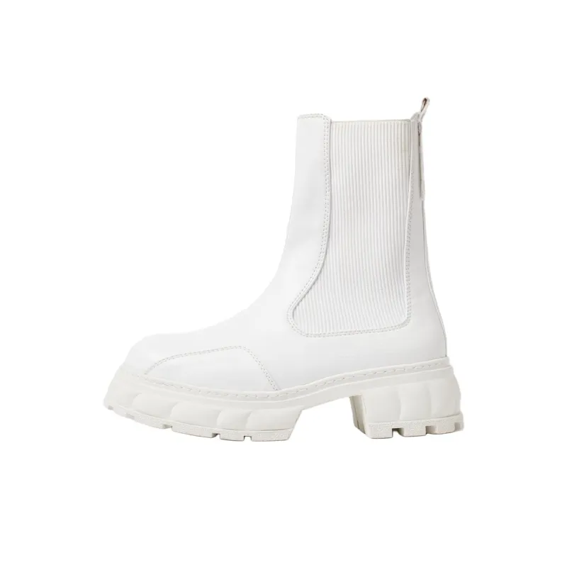 VIRÓN Paranigm Short Chelsea Boots Unisex White-0