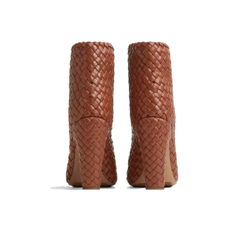 Bottega Veneta Canalazzo Ankle Boots Women's Brown Sugar Color-4
