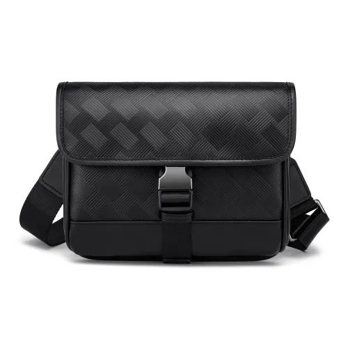 FAIRWHALE Cow Leather Crossbody Bag Regular Unisex Black