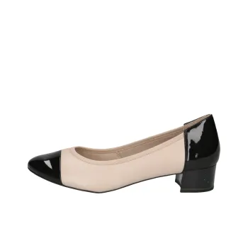 CAPRICE Ingrid Chunky Heel High Heels 3.5cm Women's Beige Black