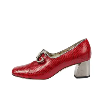 GUCCI Ayers Chunky Heel High Heels Women's Red
