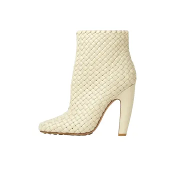 Bottega Veneta Canalazzo Ankle Boots 10cm Women's White