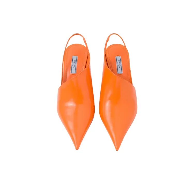 PRADA Wedge Heel High Heels Women's Orange-3