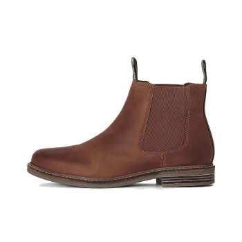 BARBOUR Farsley Short Chelsea Boots Men's Red Brown