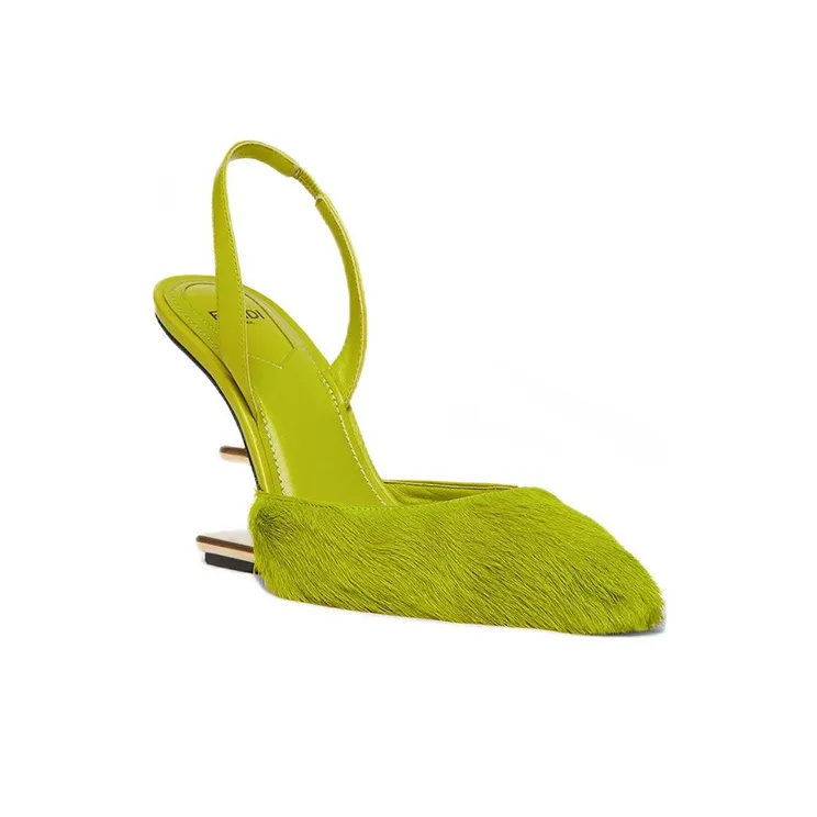 FENDI Fendi First Irregular Heel High Heels 9.5cm Women's Green-1