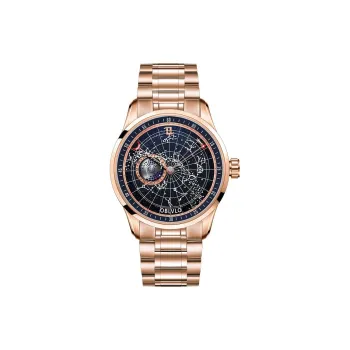 OBLVLO Automatic Mechanical Movement Stainless Steel Watchband Watch Men's Watches Black Dial