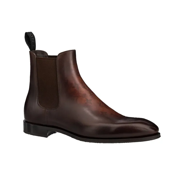 LOUIS VUITTON Minister Ankle Length Chelsea Boots Men's Brown-1