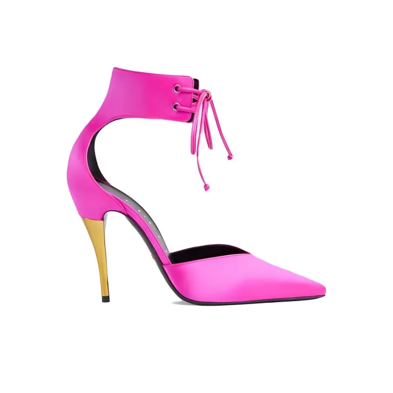 GUCCI Cone Heel High Heels 10.5cm Women's Fuchsia-1