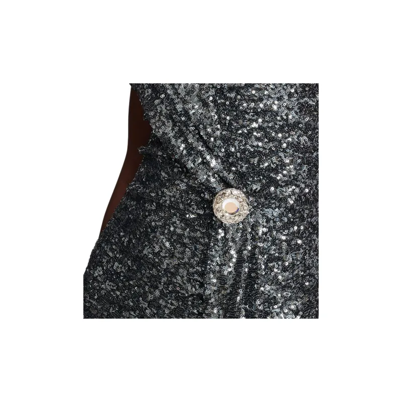 BALMAIN Off shoulder Sequin embellished Gown-5
