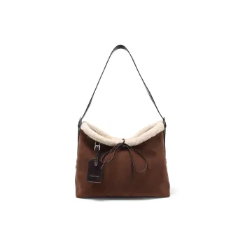 MZ HOUGE Suede Crossbody Bag Women's Coffee/Brown