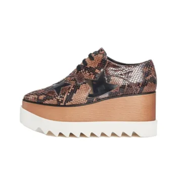 Stella McCartney Elyse Wedge Heel High Heels 8cm Women's Brown
