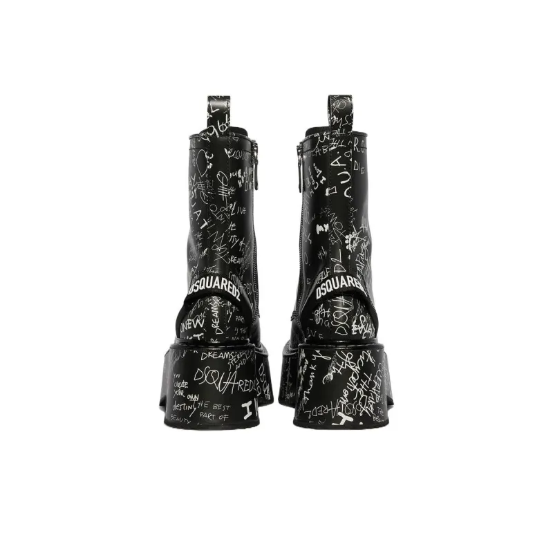 DSQUARED2 Graphic-print Lace-up Boots-3