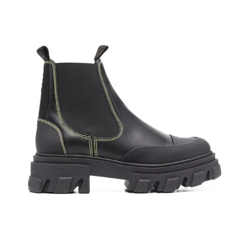 GANNI Leather Chelsea Ankle Boots-1