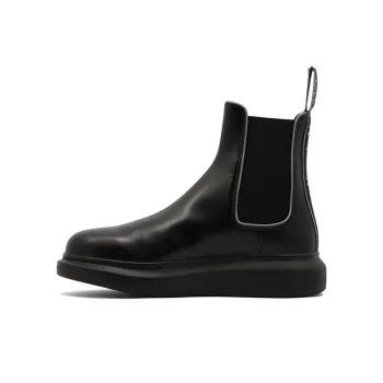 Alexander McQueen Leather Chelsea Boots 'Core Black'