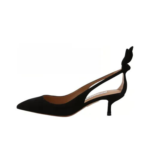AQUAZZURA Bow Tie 50mm Suede Pumps