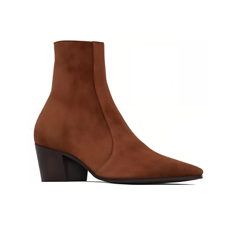 SAINT LAURENT Vassili Ankle Boots Women's Brown-2