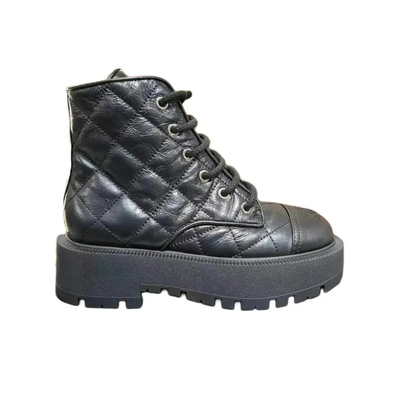 CHANEL Short Martin Boot Women's Black-1