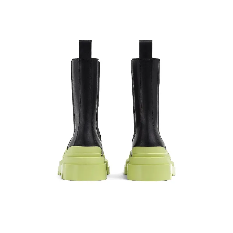 Bottega Veneta Short Chelsea Boots Men's Black Green-4