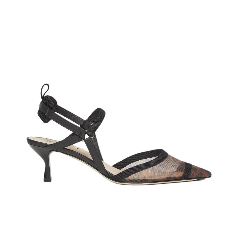 FENDI Monogrammed Pointed Toe Pumps-1