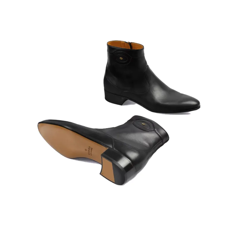 GUCCI Ankle Boot 'Logo Embellished Black'-4