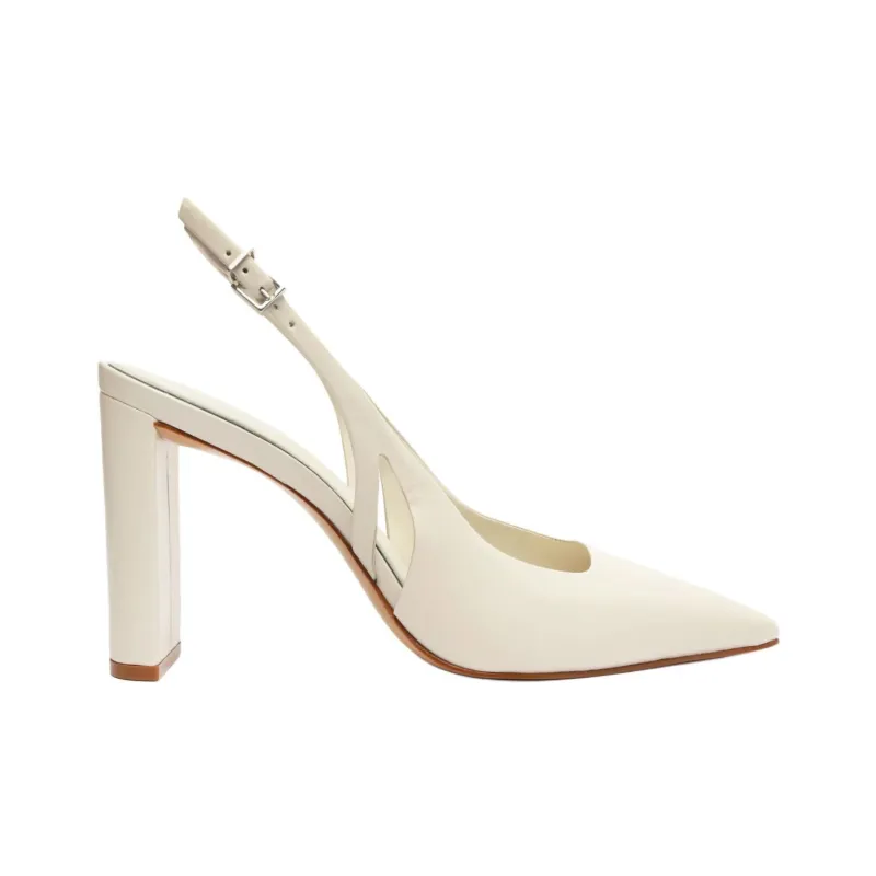 Schutz Blanche Chunky Heel High Heels 9cm Women's White-1